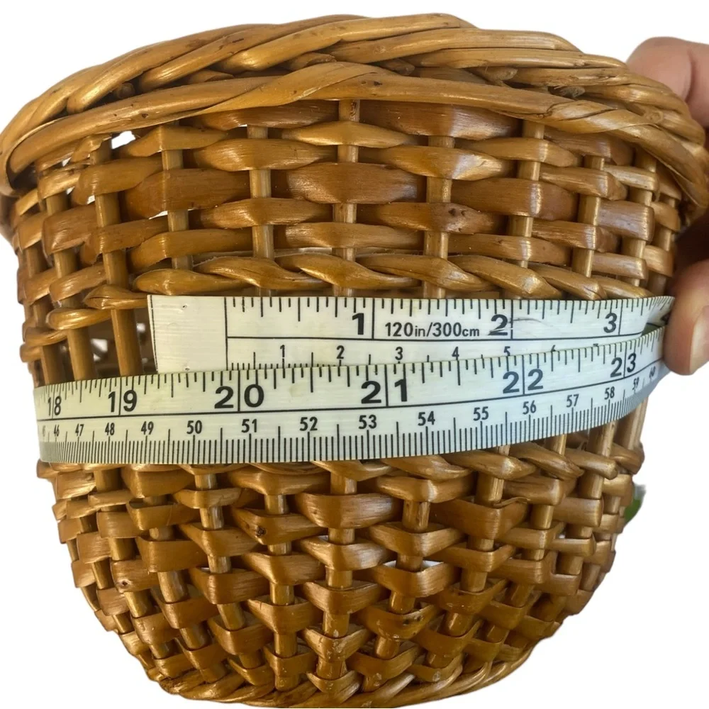 Vintage Wicker Basket W/ Handle Planter, Boho Decor, Bohemian,Mid Century‎ 0182S